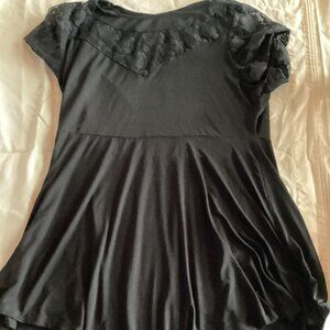 black Top with Lace by the Neck